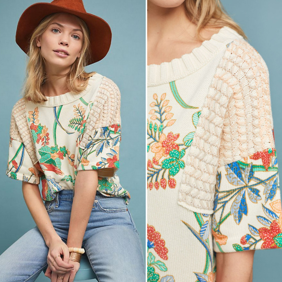 Anthropologie Sweaters - Fabiola Floral Pulllover